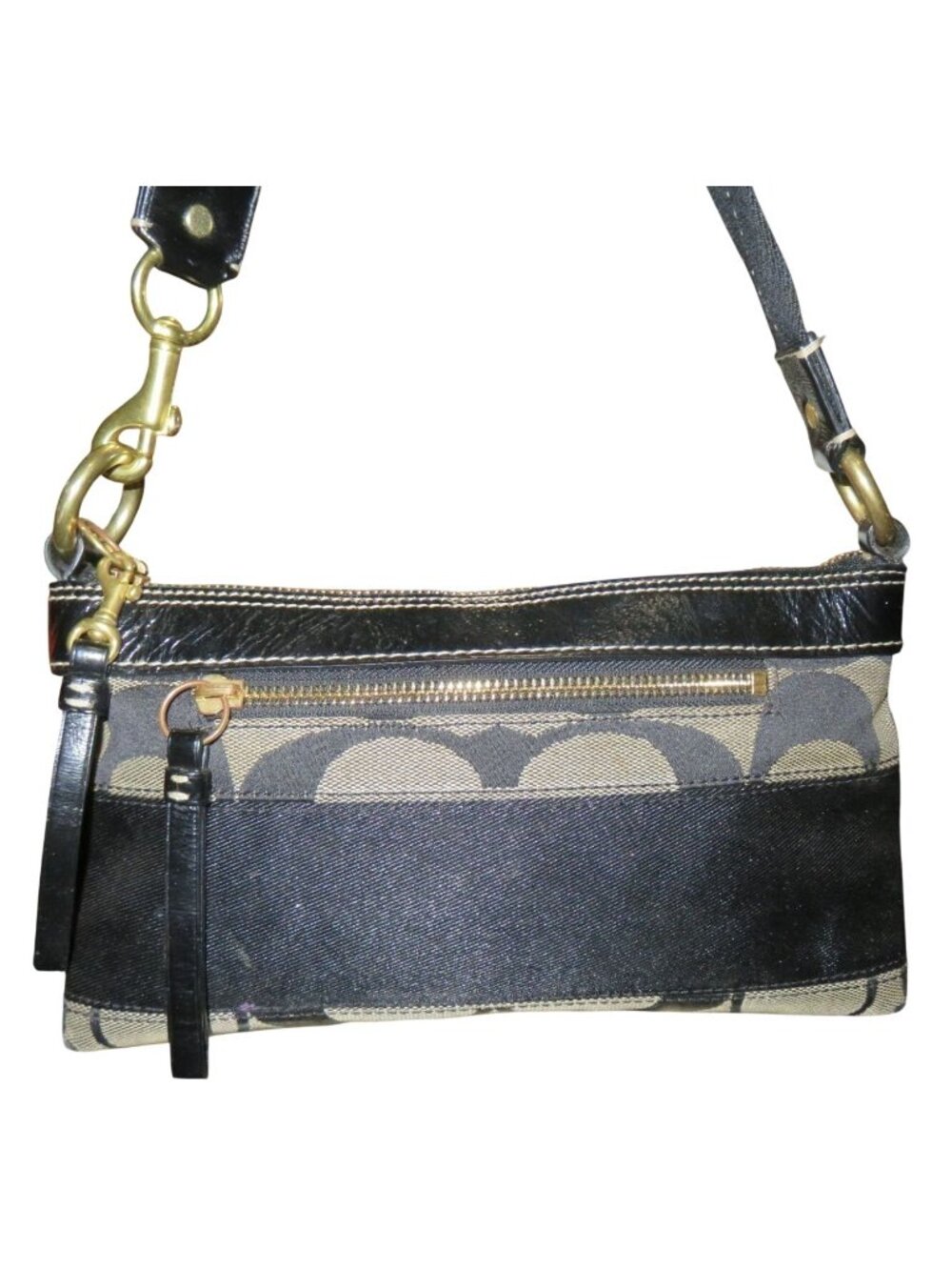 Coach 2006 Cursive Creed Limited Edition Signature C Canvas & Leather Demi Bag